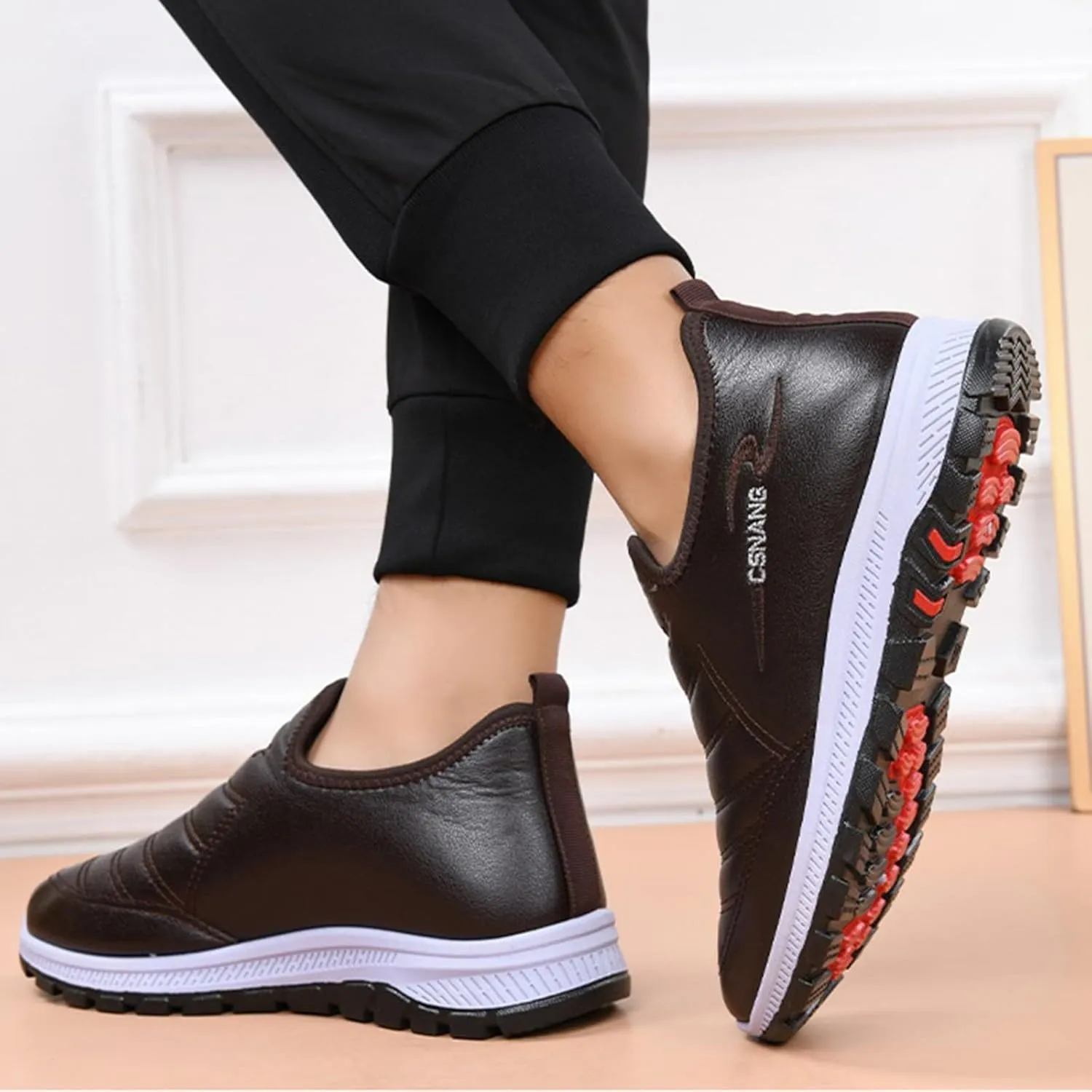 Men Work Boots with Zipper Hiking Sneakers Shoes with Fur Lined Womens Safety Shoes Wide Width Lightweight Outdoor Botas Mid Ankle Work Casual Hike Grounded Footwear