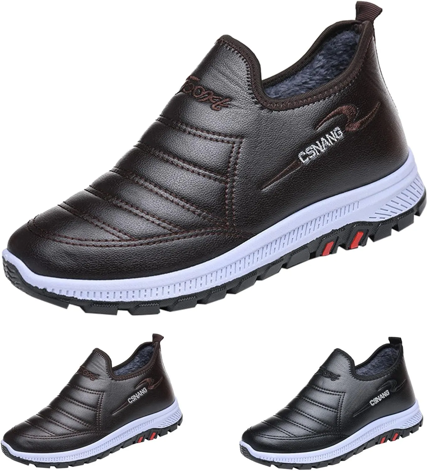 Men Work Boots with Zipper Hiking Sneakers Shoes with Fur Lined Womens Safety Shoes Wide Width Lightweight Outdoor Botas Mid Ankle Work Casual Hike Grounded Footwear