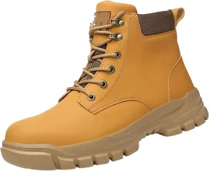 Men Work Boots with Zipper Hiking Sneakers with Warm Fur Lining Workout Shoes for Women Waterproof Waterproof Outdoor Shoes Lightweight Hike Grounded Footwear