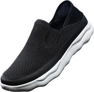 Mens Athletic Slip on Walking Sneakers: Breathable Mesh Lightweight Design with Non Slip Thick Sole for All-Day Comfort in Running, Gym & Travel Long Standing for Men