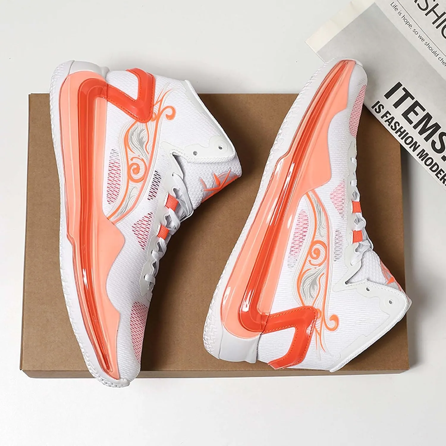 Men's Basketball Shoes Teenagers Fashion Comfortable Sneakers Women's Tennis Fitness Training Casual Sneakers Outdoor Casual Walking High Top Sneakers Outdoor Running Basketball Sports