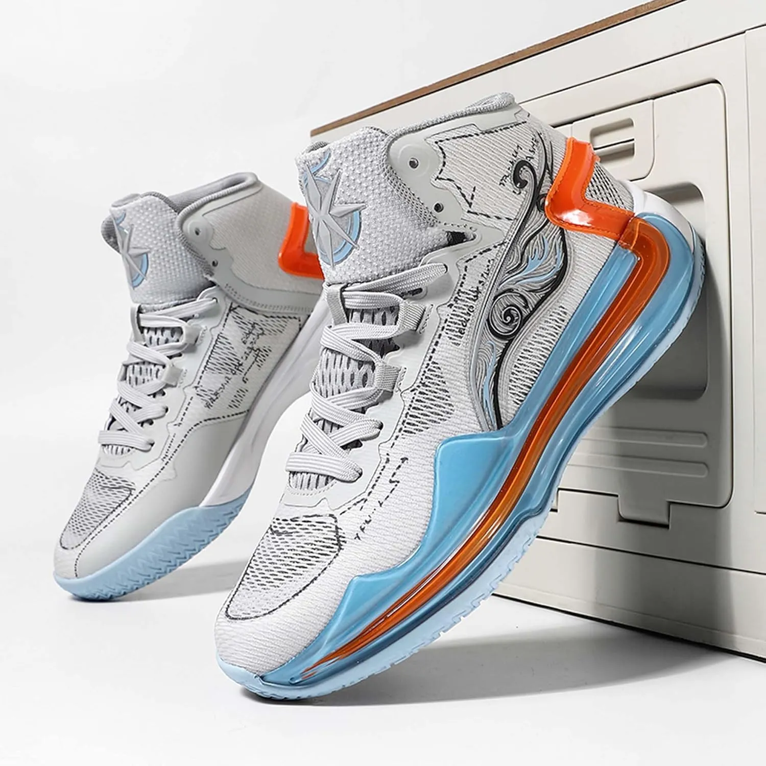 Men's Basketball Shoes Teenagers Fashion Comfortable Sneakers Women's Tennis Fitness Training Casual Sneakers Outdoor Casual Walking High Top Sneakers Outdoor Running Basketball Sports