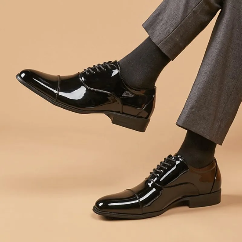 Men's Breathable Business Casual Shoes Genuine Leather Oxfords Derby Dress Shoes for Office & Formal Occasions