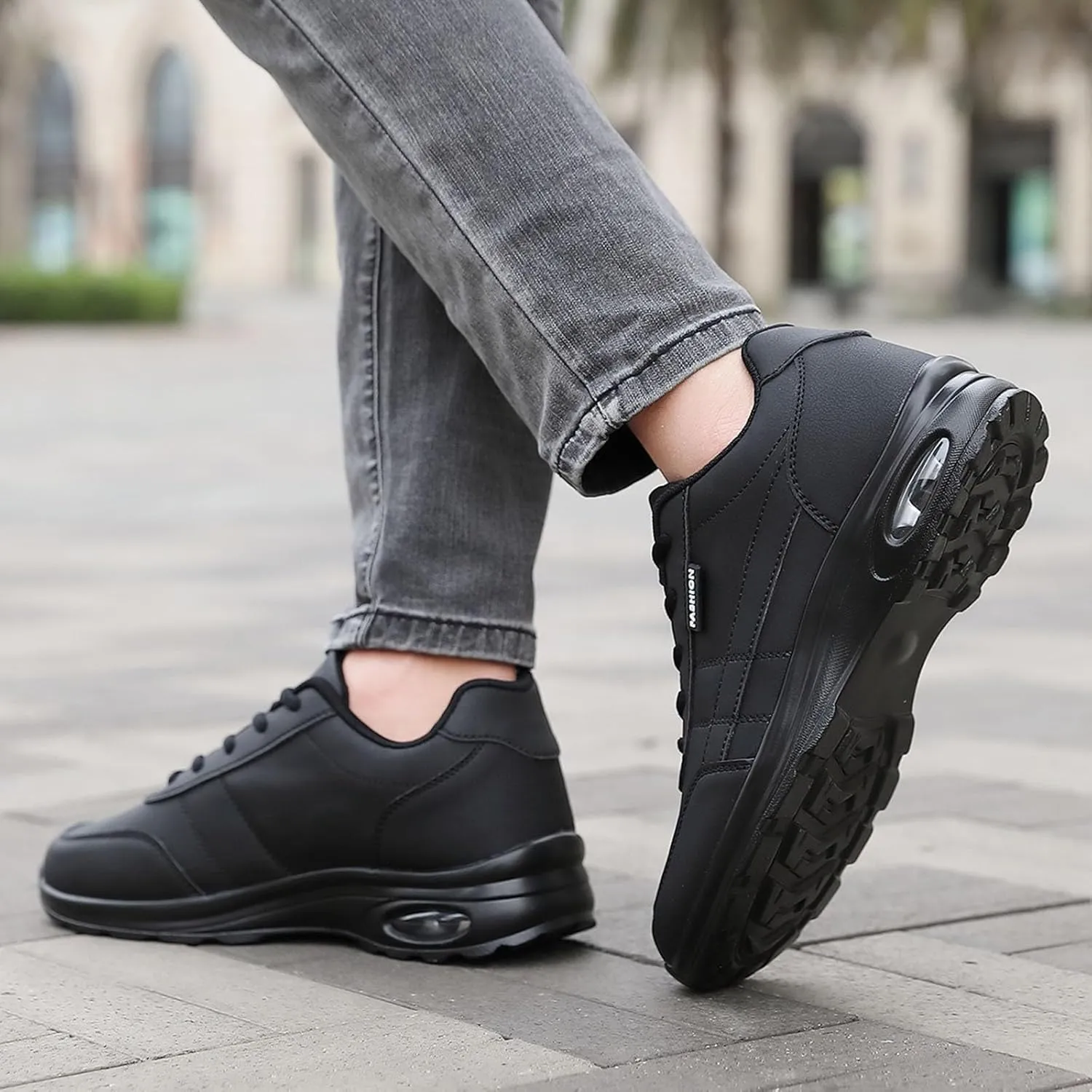 Mens Breathable Lace Up Running Shoes Breathable and Light Outdoor Comfy Walking Shoe Comfortable Stretch Shoes