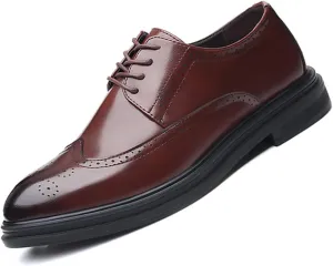 Mens Brogues Classic Oxfords Dress Shoes Formal Business Derby Lace Up Shoes for Evening Party Uniform