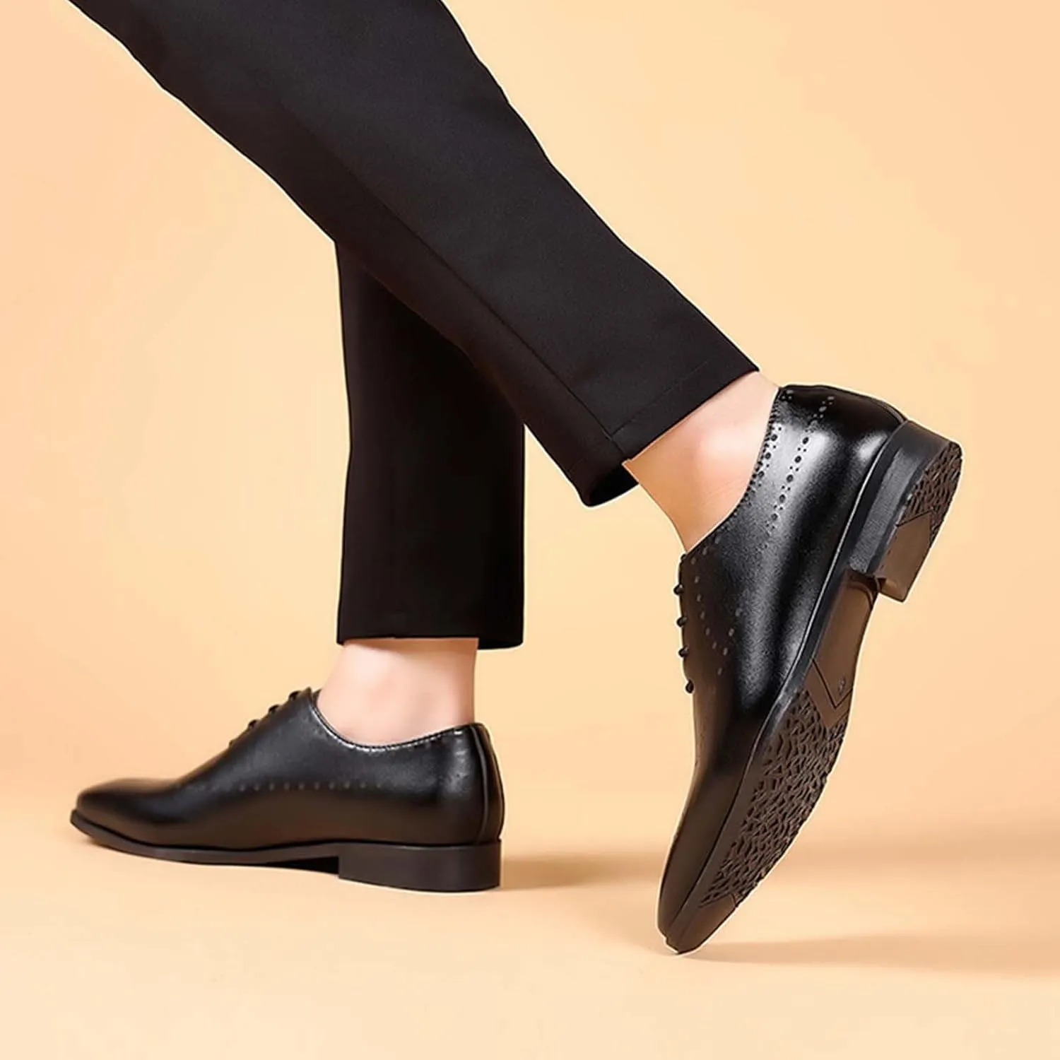 Mens Brown Dress Shoes Leather Formal Business Oxford Derby Shoe Brogue Wingtip Retro Footwear for Men