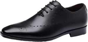 Mens Brown Dress Shoes Leather Formal Business Oxford Derby Shoe Brogue Wingtip Retro Footwear for Men