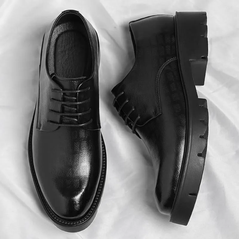 Men's Cap Toe Oxford Dress Shoes Polished Leather Formal Shoes for Business Attire & Evening Events, Cushioned Footbed