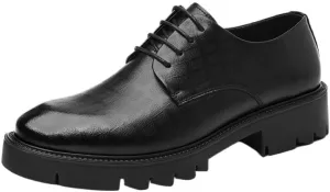Men's Cap Toe Oxford Dress Shoes Polished Leather Formal Shoes for Business Attire & Evening Events, Cushioned Footbed