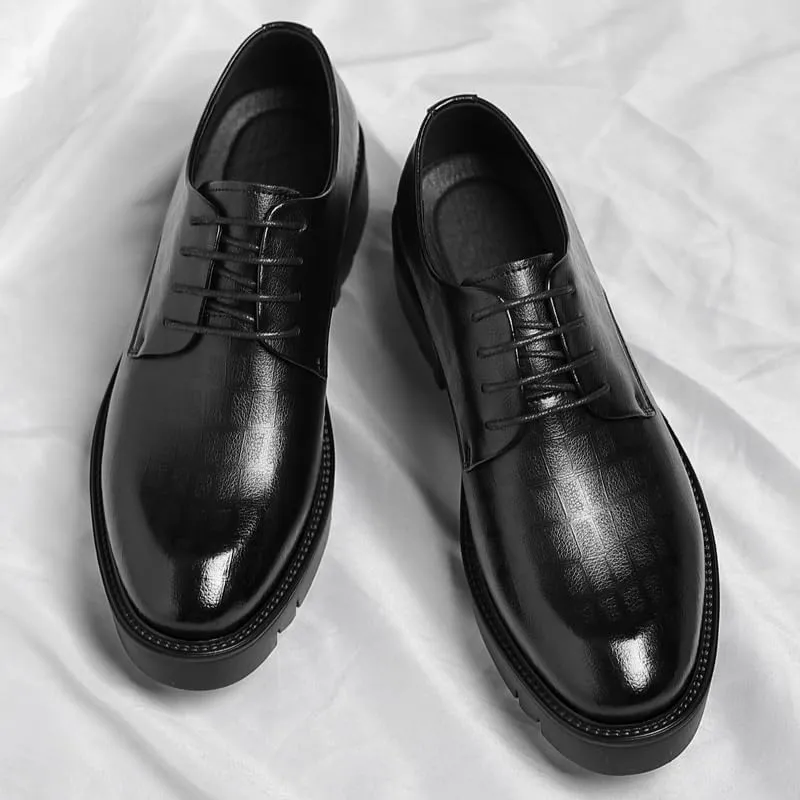 Men's Cap Toe Oxford Dress Shoes Polished Leather Formal Shoes for Business Attire & Evening Events, Cushioned Footbed