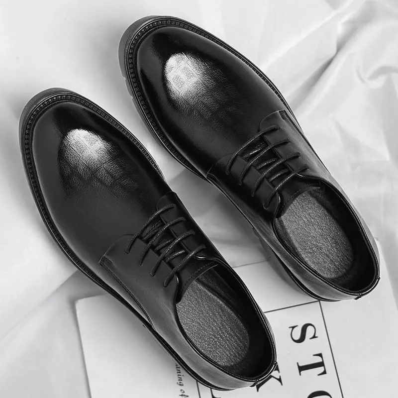 Men's Cap Toe Oxford Dress Shoes Polished Leather Formal Shoes for Business Attire & Evening Events, Cushioned Footbed