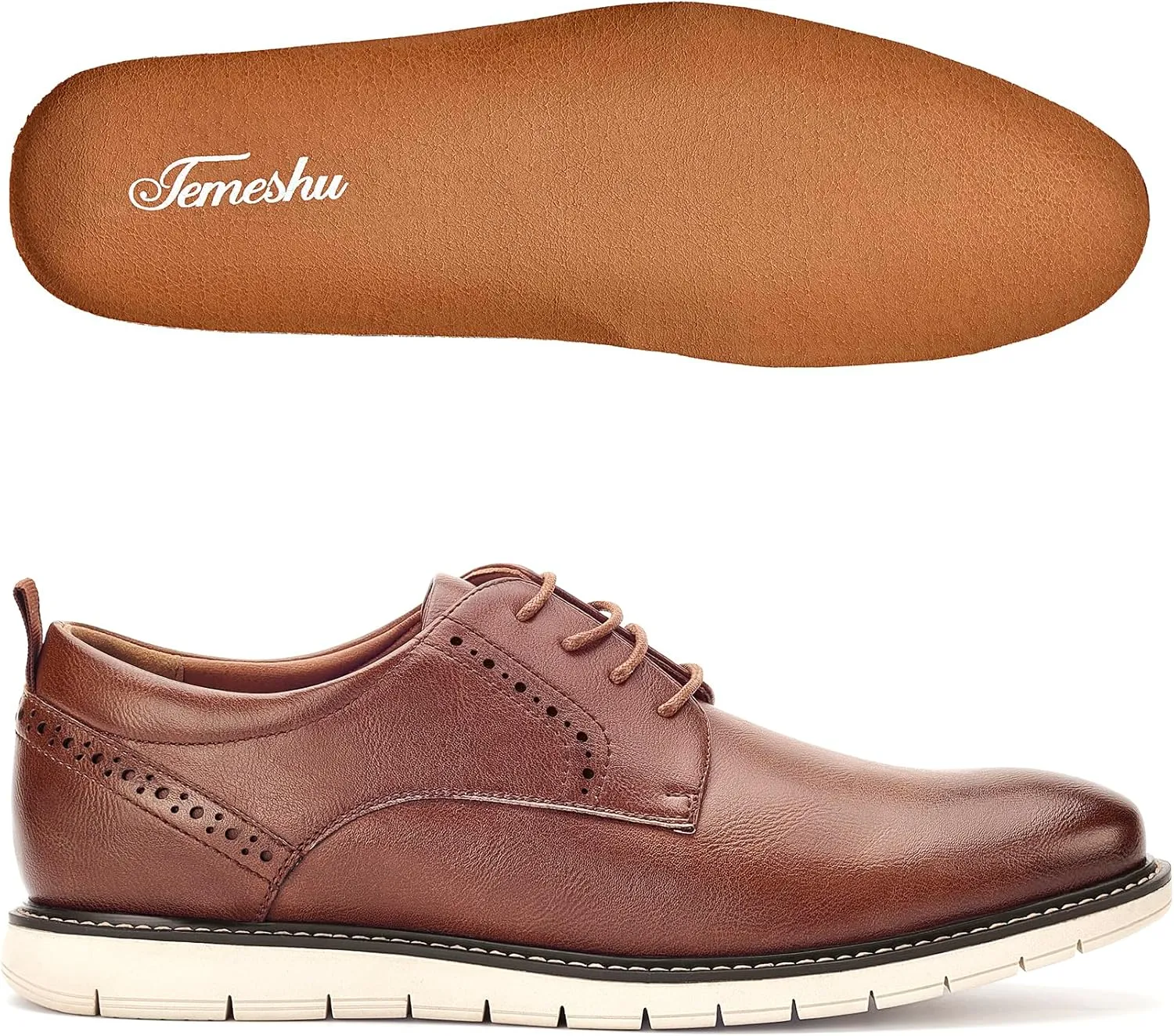 Men's Casual Oxfords Plain Toe Business Formal Dress Shoes Brown Black