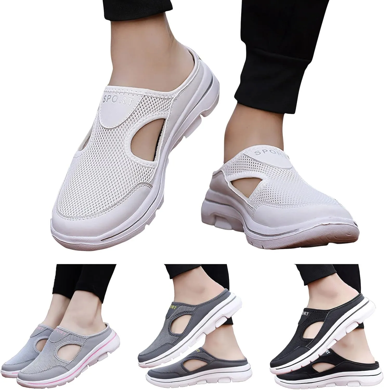 Men's Casual Shoe Men Sports Shoes Simple Solid Color Fashion Summer New Pattern Mesh Breathable Comfortable Flat Bottom