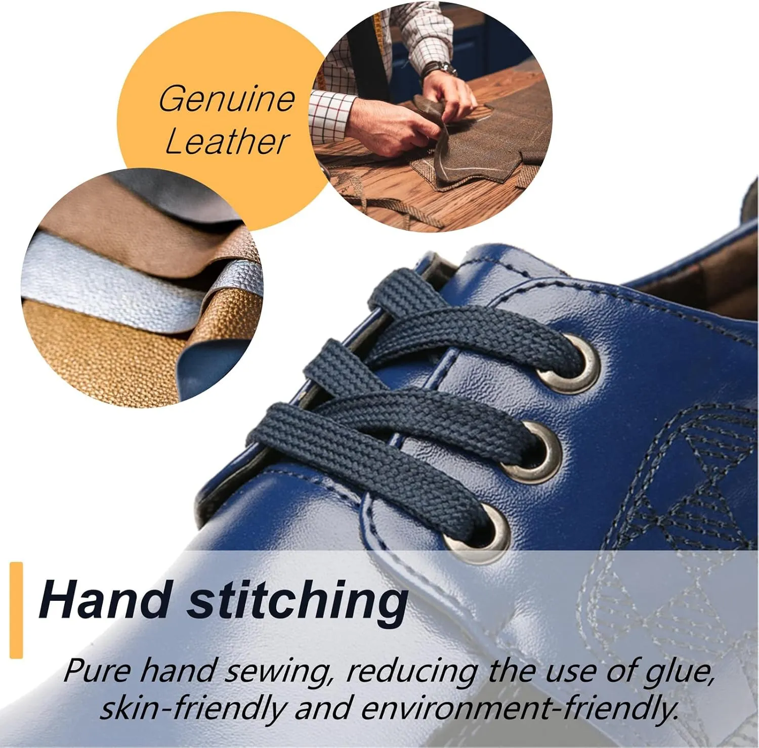 Men's Causal Oxfords Business Dress Shoes Lightweight Lace up Leather Loafers Classic Formal Shoes Driving Walking