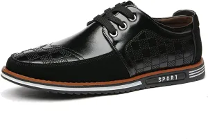 Men's Causal Oxfords Business Dress Shoes Lightweight Lace up Leather Loafers Classic Formal Shoes Driving Walking