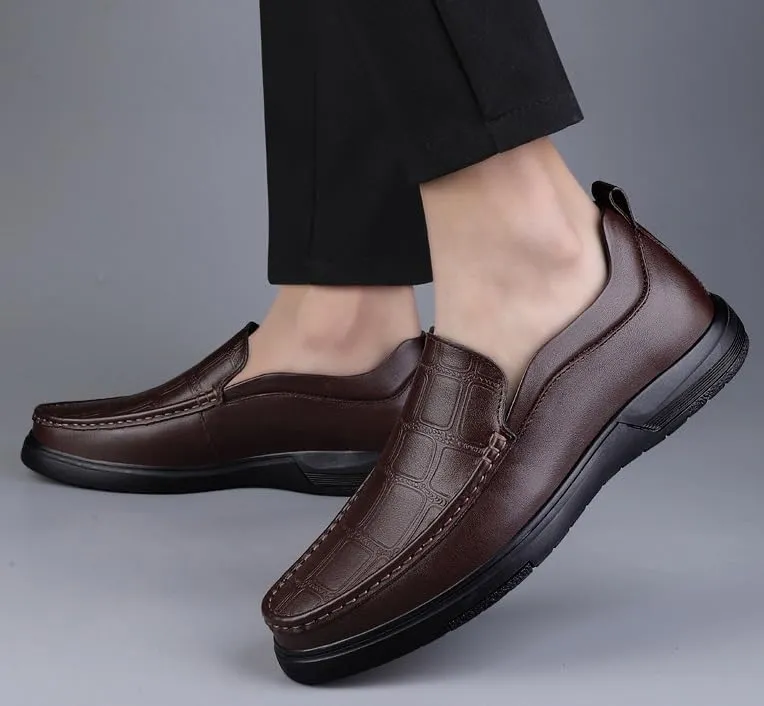 Men's Classic Formal Business Slip-On Oxfords Shoes Mens Patent Leather Casual Dress Shoes