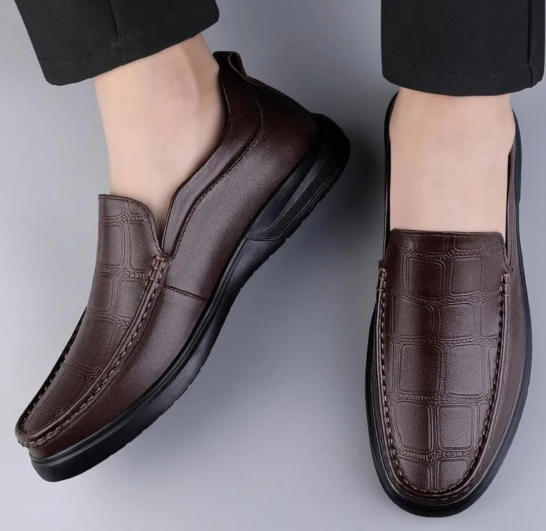 Men's Classic Formal Business Slip-On Oxfords Shoes Mens Patent Leather Casual Dress Shoes