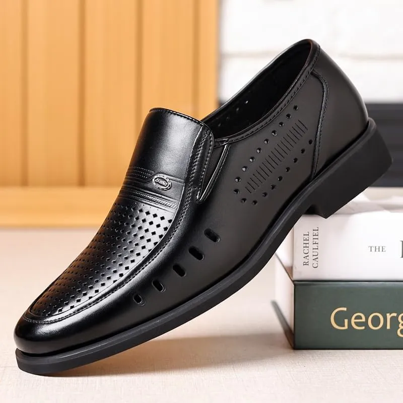 Men's Classic Formal Oxford Shoes Genuine Leather Lace-Up Dress Shoes for Business Wedding Office