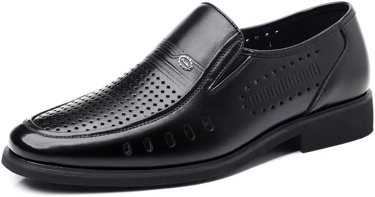 Men's Classic Formal Oxford Shoes Genuine Leather Lace-Up Dress Shoes for Business Wedding Office