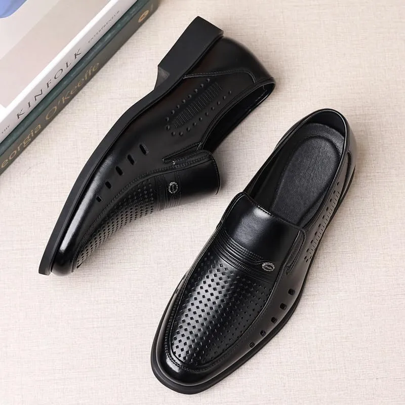 Men's Classic Formal Oxford Shoes Genuine Leather Lace-Up Dress Shoes for Business Wedding Office