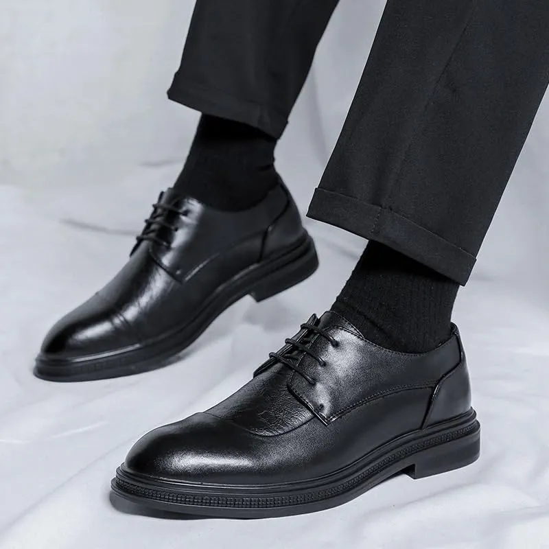 Men's Classic Lace-up Formal Casual Business Oxford Shoes Pointed Toe Derby Shoes for Men