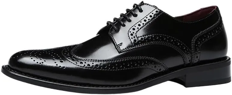 Men's Classic Plain-Toe Oxford Dress Shoes - Full-Grain Leather Construction for Corporate Boardroom Presentations