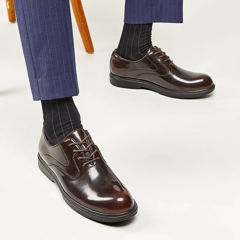 Men's Contemporary Business Casual Oxfords Genuine Leather Dress Shoes with Air-Cooled Comfort System