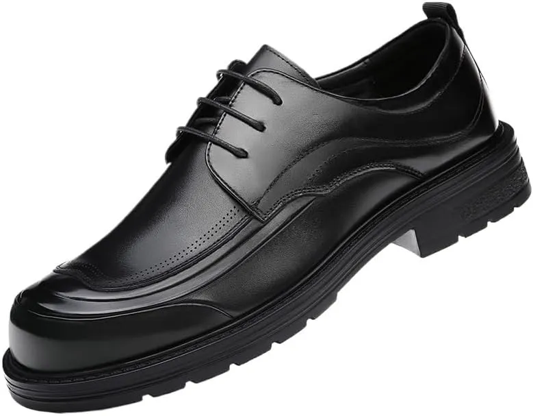 Men's Contemporary Plain Toe Derby Shoes Structured Heel Counter with Odor-Resistant Insole for Business Travel & Seminars