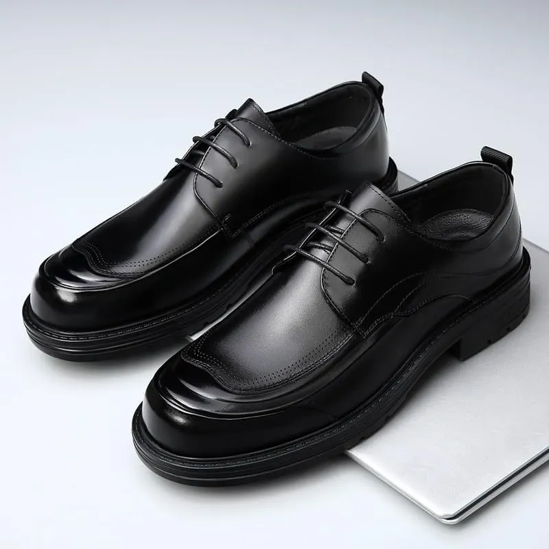 Men's Contemporary Plain Toe Derby Shoes Structured Heel Counter with Odor-Resistant Insole for Business Travel & Seminars