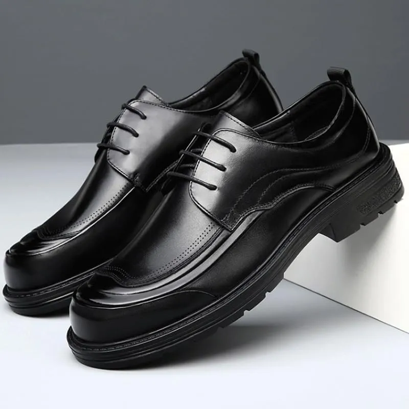 Men's Contemporary Plain Toe Derby Shoes Structured Heel Counter with Odor-Resistant Insole for Business Travel & Seminars