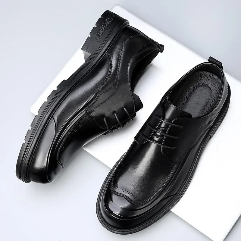 Men's Contemporary Plain Toe Derby Shoes Structured Heel Counter with Odor-Resistant Insole for Business Travel & Seminars
