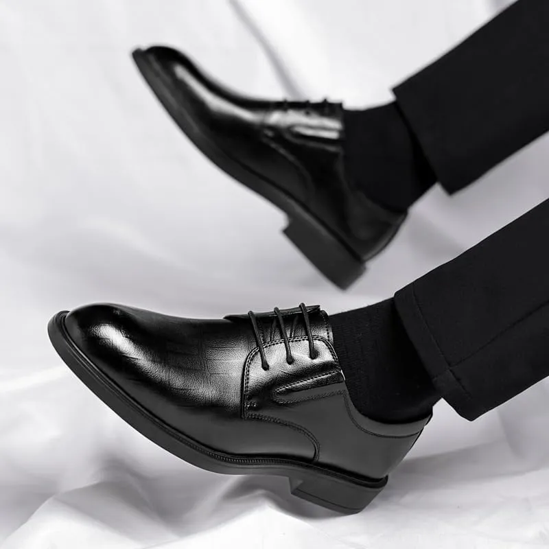 Mens Derby Shoes Fashion Wedding Classic Formal Oxford Lace Up Dress Shoes