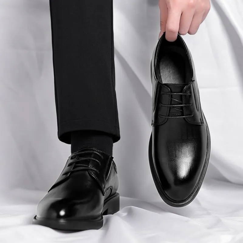Mens Derby Shoes Fashion Wedding Classic Formal Oxford Lace Up Dress Shoes
