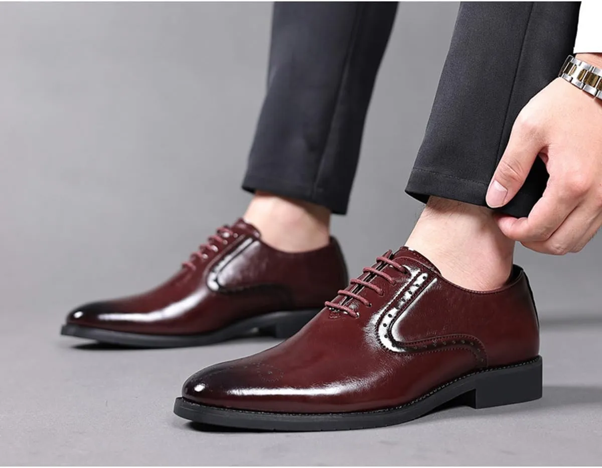 Men's Dress Oxfords Shoes Non-Slip Brogues Classic Bussiness Oxford Derby Shoes for Men