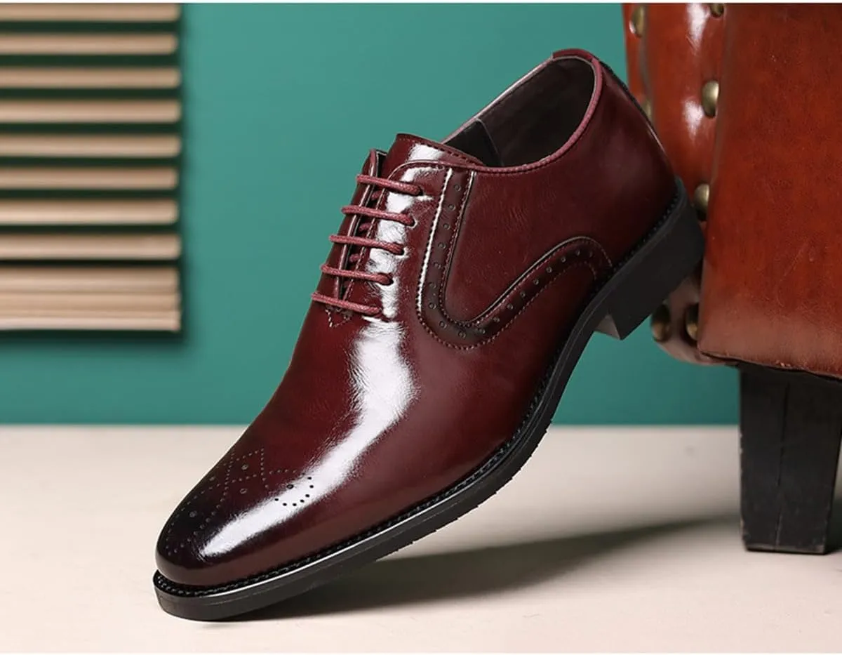 Men's Dress Oxfords Shoes Non-Slip Brogues Classic Bussiness Oxford Derby Shoes for Men
