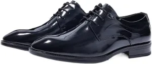 Men's Dress Oxfords with Perforated Cap Toe - Business Formal Wedding Tuxedo Shoes Cushioned Insole Rubber Outsole Comfort Fit