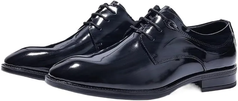 Men's Dress Oxfords with Perforated Cap Toe - Business Formal Wedding Tuxedo Shoes Cushioned Insole Rubber Outsole Comfort Fit