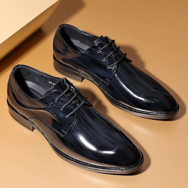 Men's Dress Oxfords with Perforated Cap Toe - Business Formal Wedding Tuxedo Shoes Cushioned Insole Rubber Outsole Comfort Fit