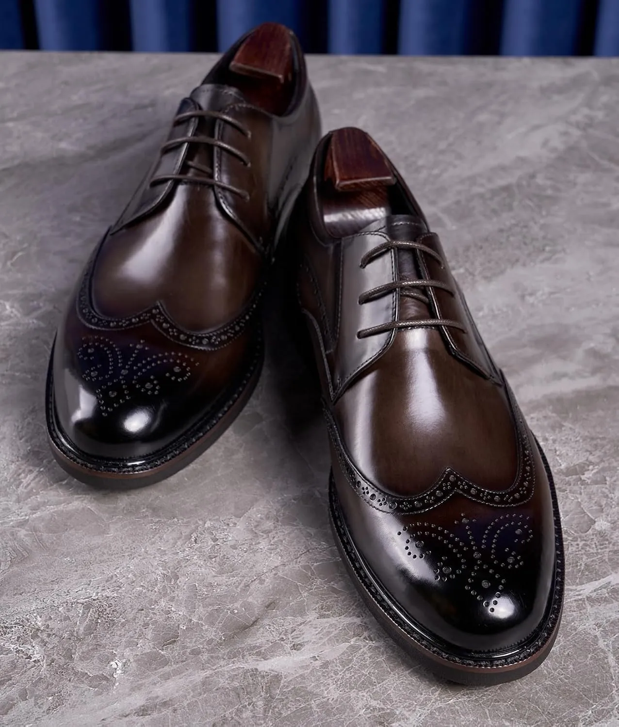 Mens Dress Shoes Leather Oxfords Formal Dress Derby Shoes Fashion Casual Wedding Business Tuxedo Shoes for Men
