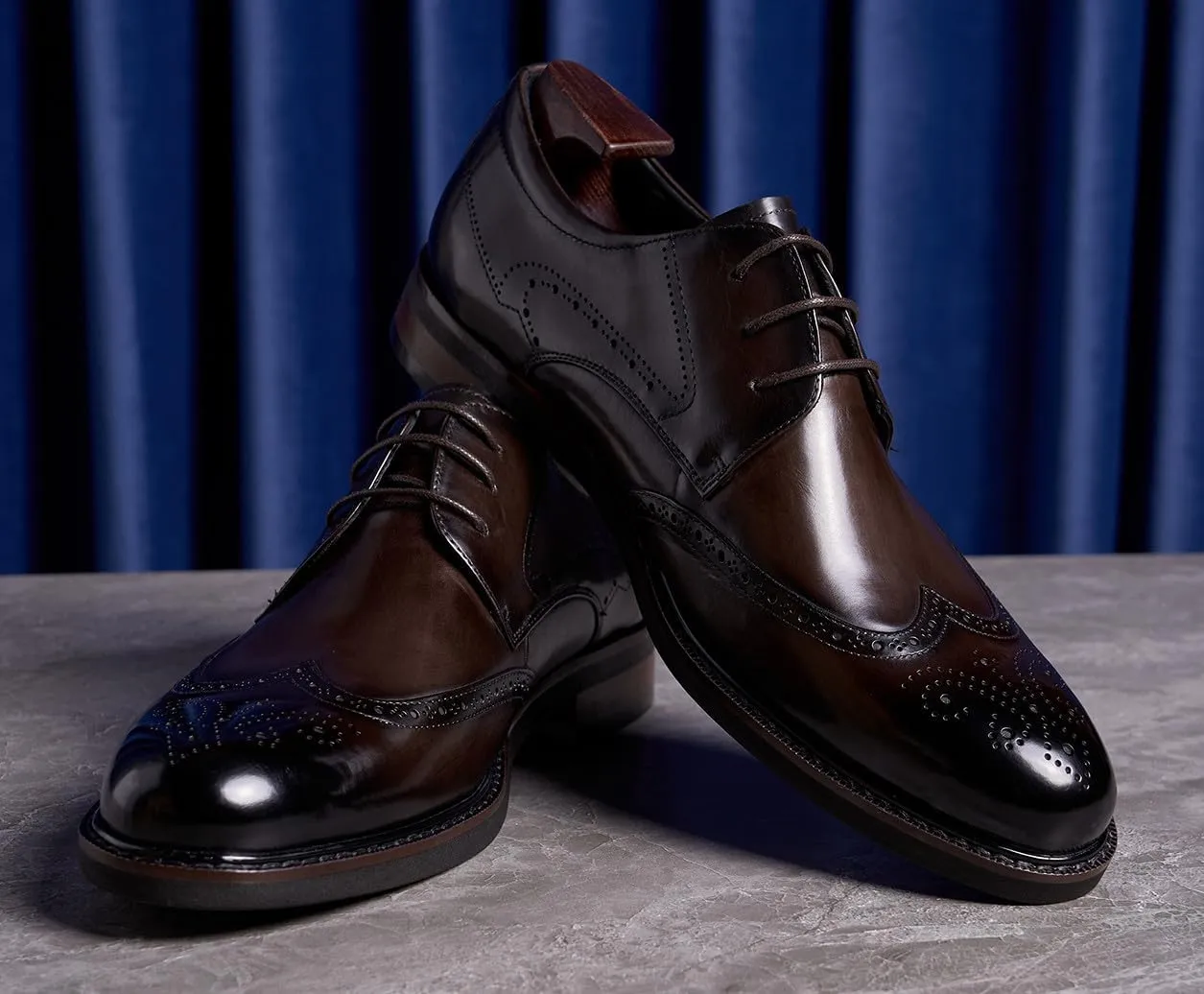 Mens Dress Shoes Leather Oxfords Formal Dress Derby Shoes Fashion Casual Wedding Business Tuxedo Shoes for Men