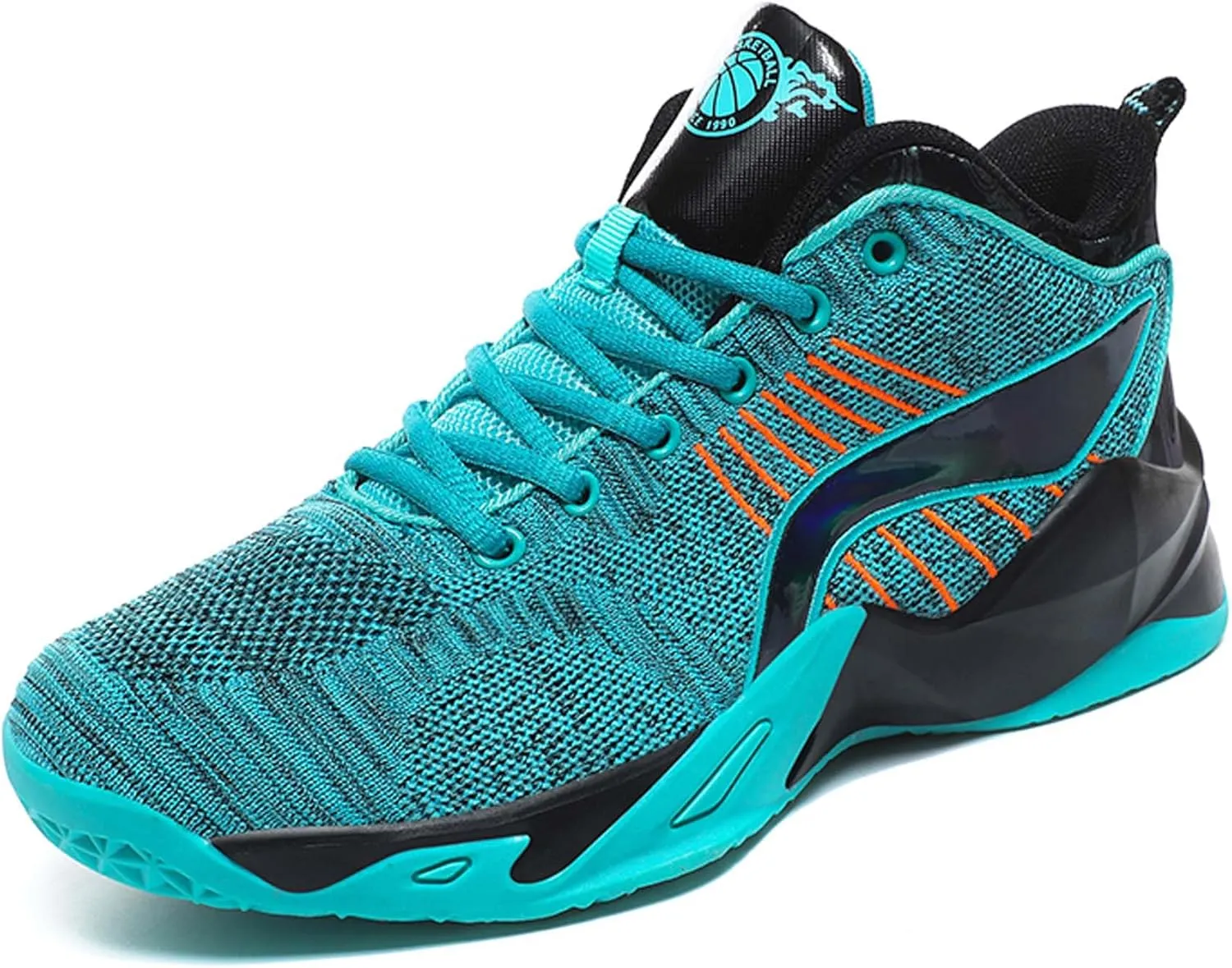 Men's Fashion Basketball Shoes Breathable Mesh Sports Running Shoes Outdoor Fashion Sneakers Lightweight Non-Slip Rubber Outsole Casual Walking Sneakers
