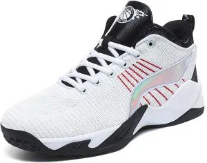 Men's Fashion Basketball Shoes Breathable Mesh Sports Running Shoes Outdoor Fashion Sneakers Lightweight Non-Slip Rubber Outsole Casual Walking Sneakers