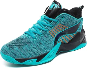 Men's Fashion Basketball Shoes Breathable Mesh Sports Running Shoes Outdoor Fashion Sneakers Lightweight Non-Slip Rubber Outsole Casual Walking Sneakers