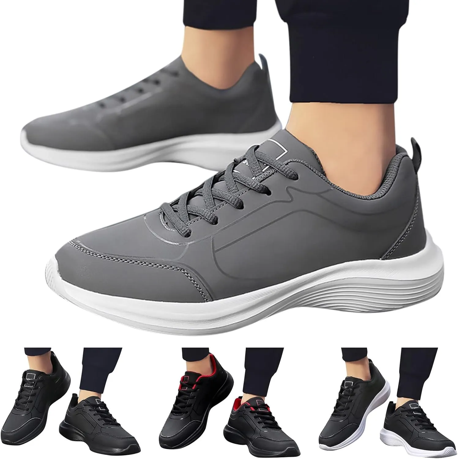 Men's Fashion Sneakers Fashion Men Sports Shoes Flat Non Slip Lace Up Upper Lightweight and Comfortable