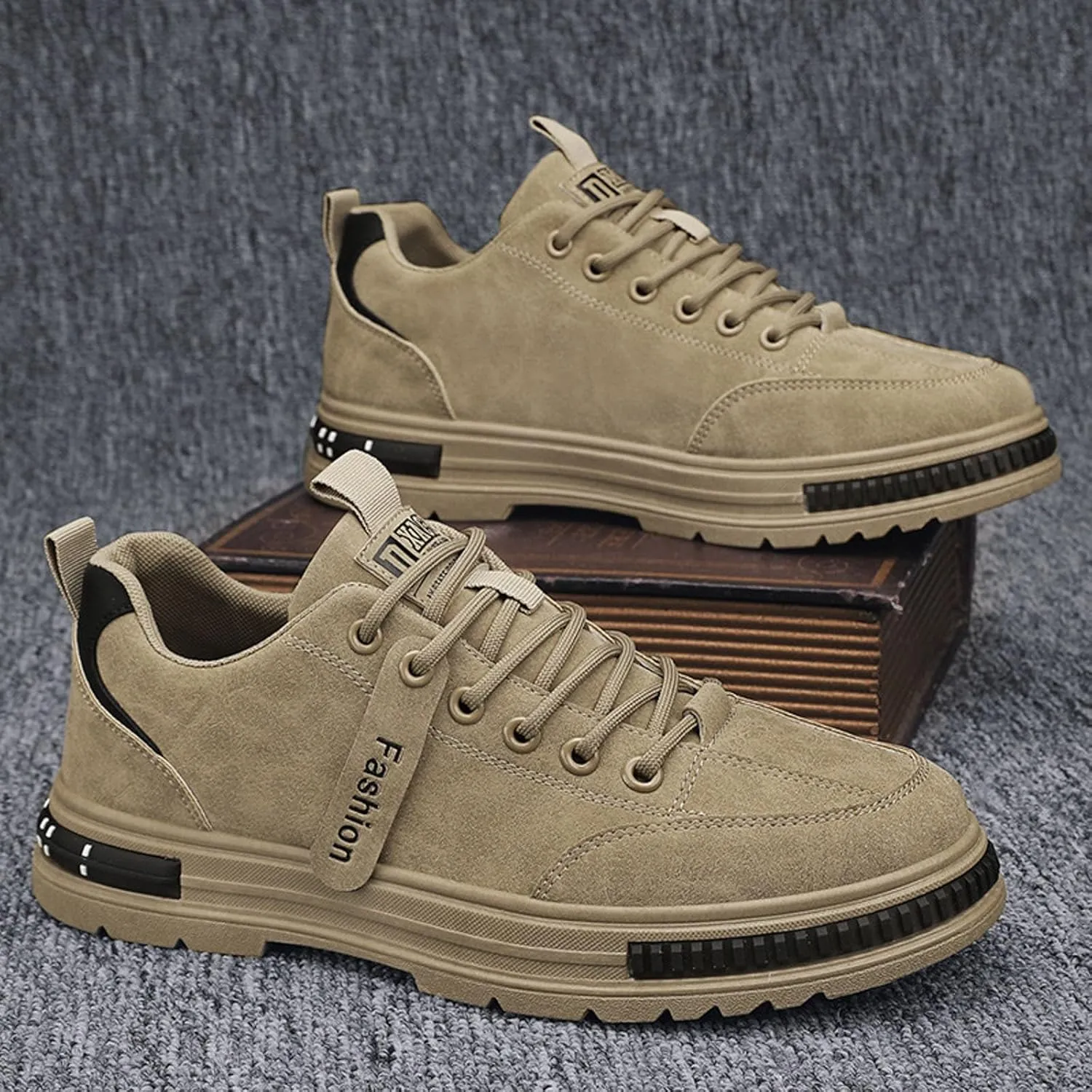 Men's Fashion Sneakers Men's Fashionable Low Cut Wear Lace Up Work Wear Trendy and Versatile Casual Shoes