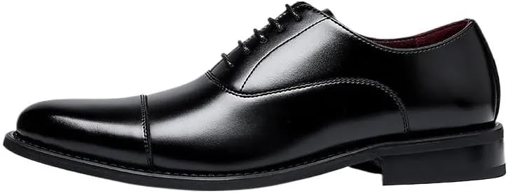 Men's Formal Wingtip Oxford Shoes - Ornate Brogue Detailing with Leather Sole for Business Conferences & Evening Galas