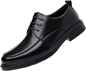 Men's Genuine Leather Oxfords Lace-Up Dress Shoes Comfortable Formal Business Wedding Derby Shoes for Men