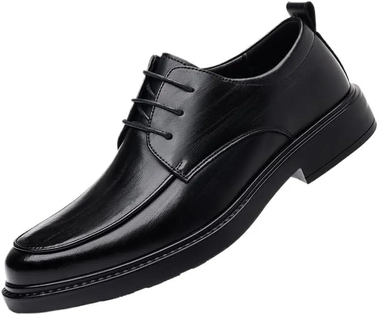 Men's Genuine Leather Oxfords Lace-Up Dress Shoes Comfortable Formal Business Wedding Derby Shoes for Men