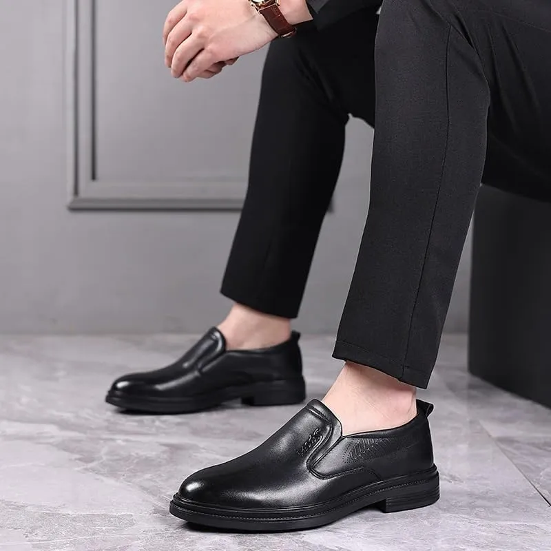Men's Handmade Modern Classic Lace up Leather Lined Comfortable Dress Shoes Fashion Pointed Toe Slip-On Penny