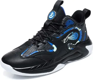 Men's High-Top Basketball Shoe Outdoor Athletic Running Sneakers Outdoor Trainers Non-Slip Lightweight Cushioning Workout Sport Shoes